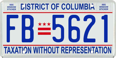 DC license plate FB5621