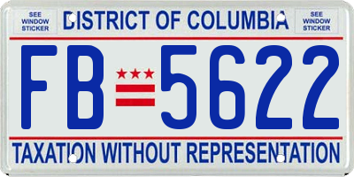 DC license plate FB5622