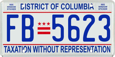 DC license plate FB5623