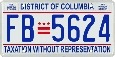 DC license plate FB5624