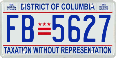 DC license plate FB5627