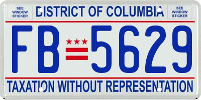 DC license plate FB5629