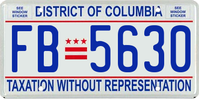 DC license plate FB5630