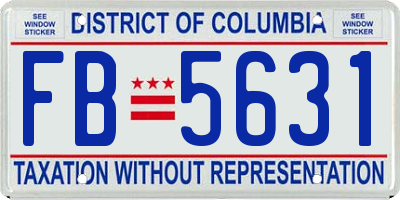 DC license plate FB5631