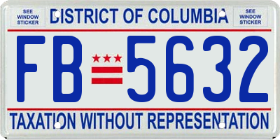 DC license plate FB5632