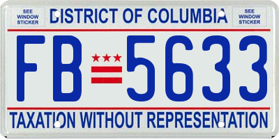 DC license plate FB5633