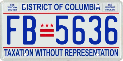 DC license plate FB5636