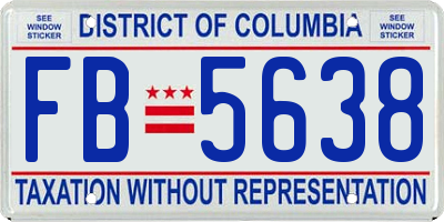 DC license plate FB5638