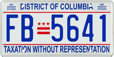 DC license plate FB5641