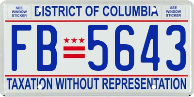 DC license plate FB5643