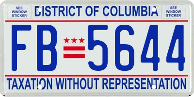 DC license plate FB5644