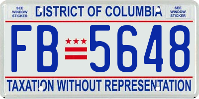 DC license plate FB5648