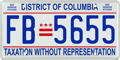 DC license plate FB5655