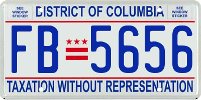 DC license plate FB5656