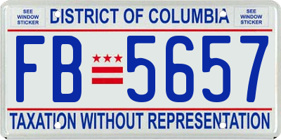 DC license plate FB5657