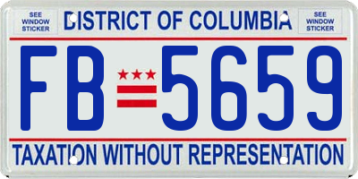 DC license plate FB5659