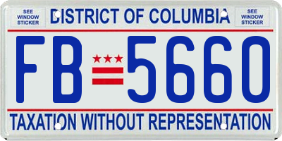 DC license plate FB5660