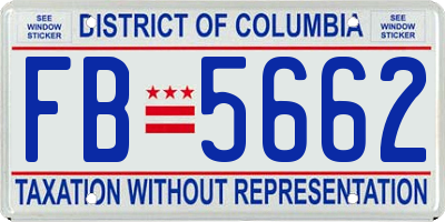 DC license plate FB5662