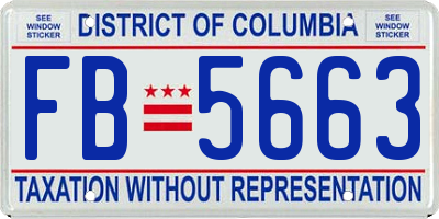 DC license plate FB5663