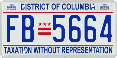 DC license plate FB5664