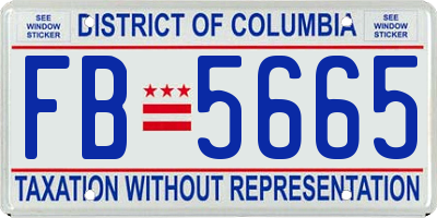 DC license plate FB5665