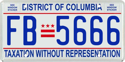 DC license plate FB5666