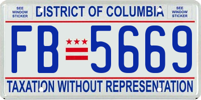 DC license plate FB5669