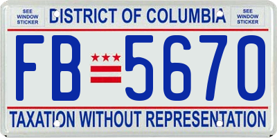 DC license plate FB5670