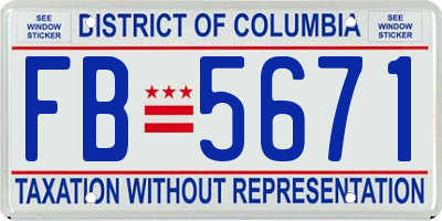 DC license plate FB5671