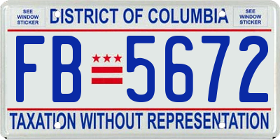 DC license plate FB5672