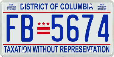 DC license plate FB5674