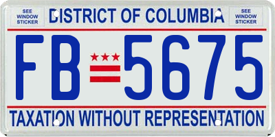 DC license plate FB5675