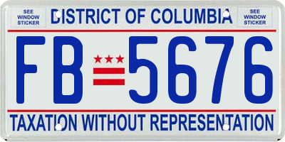 DC license plate FB5676