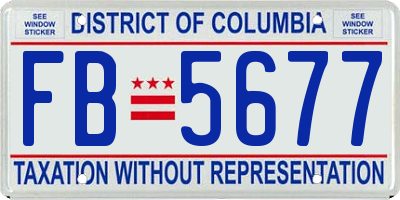 DC license plate FB5677