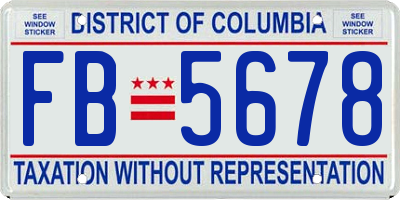 DC license plate FB5678