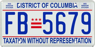 DC license plate FB5679