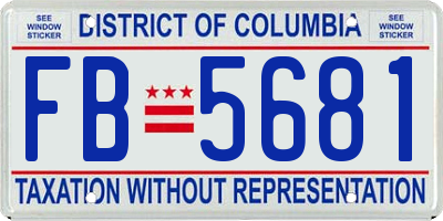 DC license plate FB5681