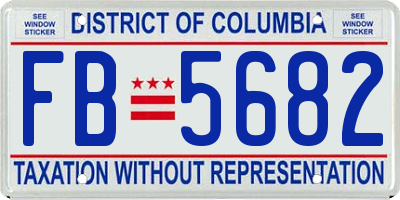 DC license plate FB5682