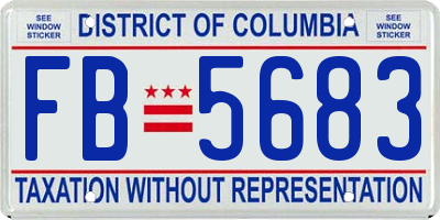 DC license plate FB5683