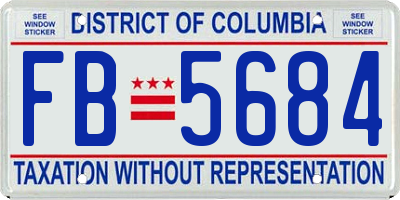 DC license plate FB5684