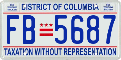 DC license plate FB5687