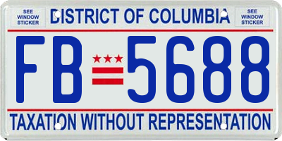 DC license plate FB5688