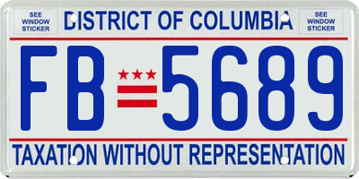 DC license plate FB5689