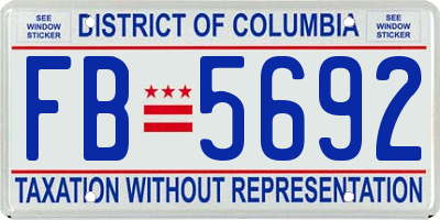 DC license plate FB5692