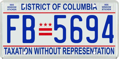 DC license plate FB5694