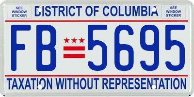 DC license plate FB5695