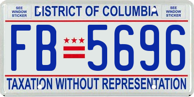 DC license plate FB5696