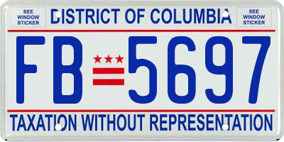 DC license plate FB5697