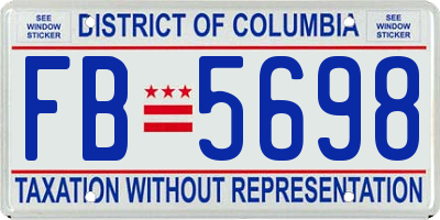 DC license plate FB5698