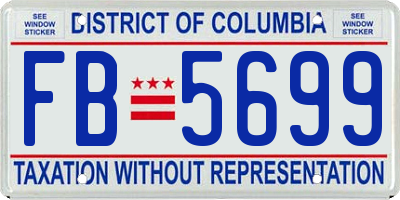 DC license plate FB5699